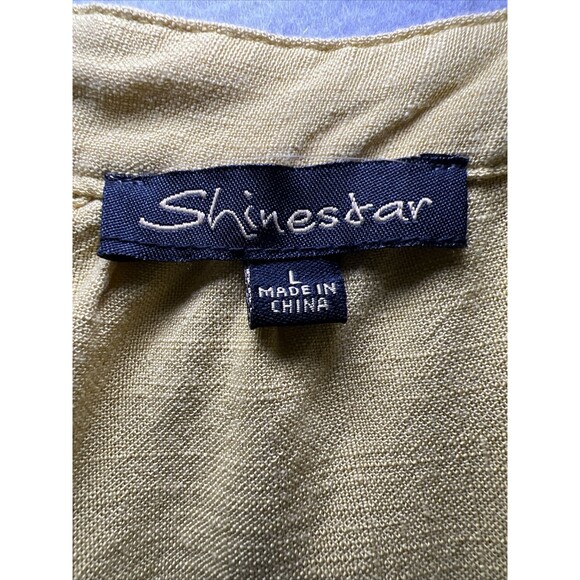 Shinestar Tiered Sundress Size Large Sleeveless Yellow Flowy Wide Straps - Picture 6 of 9